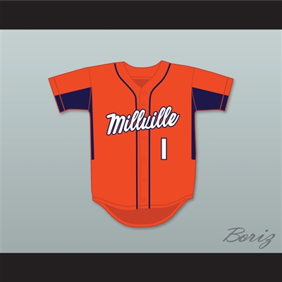 Mike Trout 1 Millville Senior High School Thunderbolts Orange Baseball Jersey 3