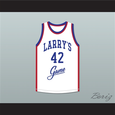 Mike Woodson 42 Larry's Game White Basketball Jersey 1988 Charity Event
