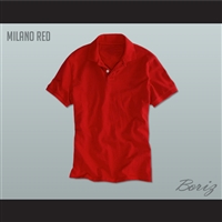 Men's Solid Color Milano Red Polo Shirt