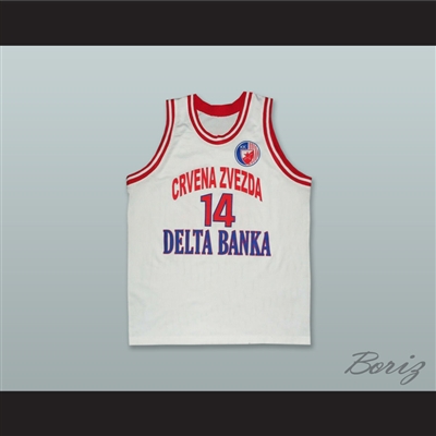 Milenko Topic 14 KK Crvena Zvezda Serbia White Basketball Jersey