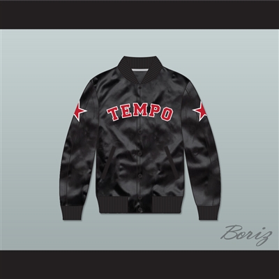 Missy Elliott Tempo Black Varsity Letterman Satin Bomber Jacket