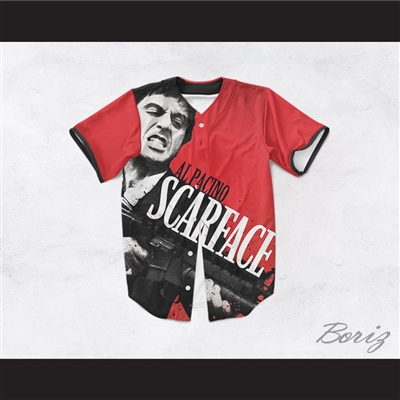 Al Pacino Tony Montana 8 Scarface Red Baseball Jersey