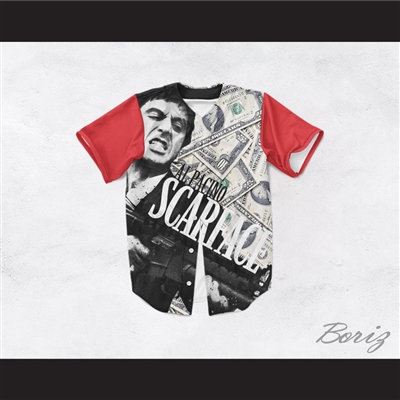 Al Pacino Tony Montana 8 Scarface Money Baseball Jersey