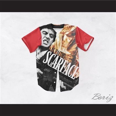 Al Pacino Tony Montana 8 Scarface Burning Baseball Jersey
