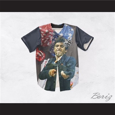 Tony Montana Scarface 20 Poker Room Baseball Jersey