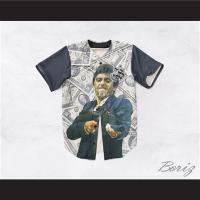 Tony Montana Scarface 20 Cash Money Baseball Jersey
