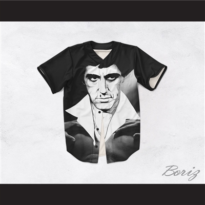 Tony Montana Scarface 20 Black and White Body Baseball Jersey
