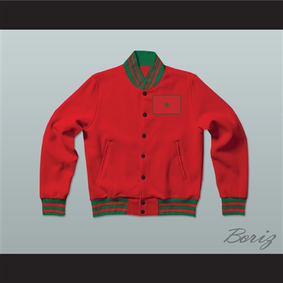 Morocco Varsity Letterman Jacket-Style Sweatshirt