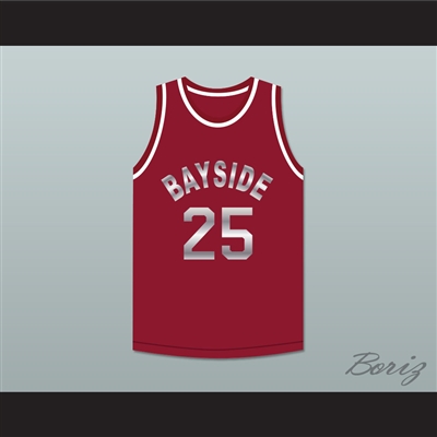 Saved By The Bell Zack Morris 25 Bayside Tigers Basketball Jersey Maroon
