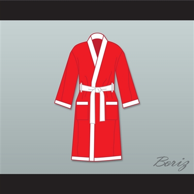 Muhammad Ali Red and White Satin Full Boxing Robe