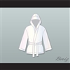 Muhammad Ali White Satin Half Boxing Robe with Hood