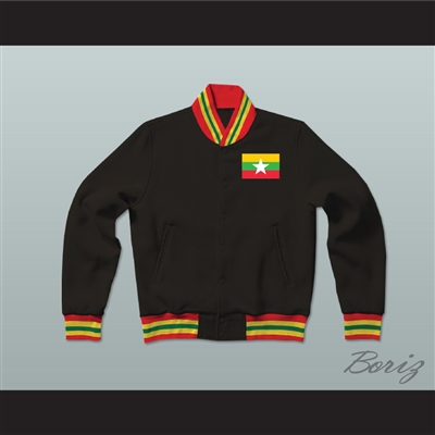 Myanmar Varsity Letterman Jacket-Style Sweatshirt