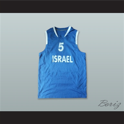 Naor Sharon 5 Israel Blue Basketball Jersey