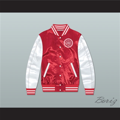 Naruto Red/ White Varsity Letterman Satin Bomber Jacket