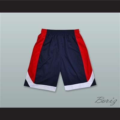 Navy Blue Red and White Basketball Shorts