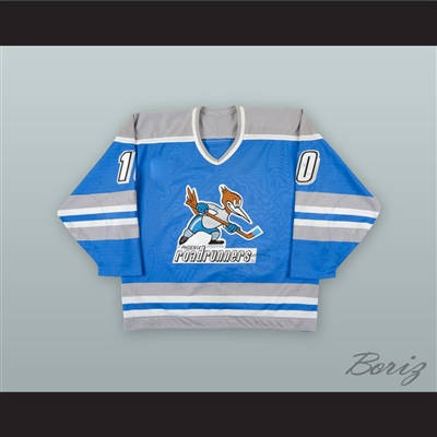 Neal Broten 10 Phoenix Roadrunners Light Blue Hockey Jersey