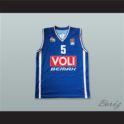 Nemanja Jaramaz 5 KK Buducnost Podgorica Montenegro Blue Basketball Jersey