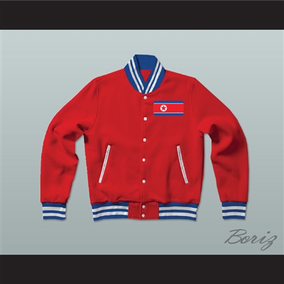North Korea Varsity Letterman Jacket-Style Sweatshirt