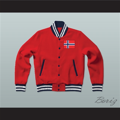 Norway Varsity Letterman Jacket-Style Sweatshirt