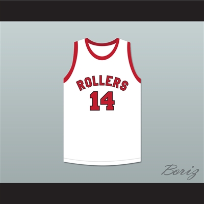 George Nostrand 14 Providence Steamrollers White Basketball Jersey 3
