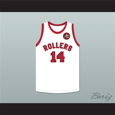 George Nostrand 14 Providence Steamrollers White Basketball Jersey with Patch 2