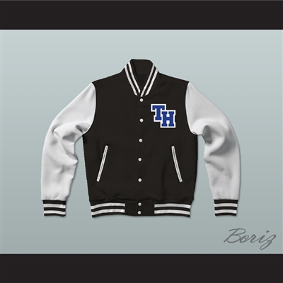 Nathan Scott One Tree Hill Ravens Black Varsity Letterman Jacket-Style Sweatshirt