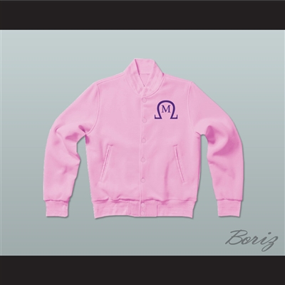 Omega Mu Sorority Varsity Letterman Jacket-Style Sweatshirt