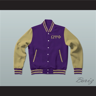 Omega Psi Phi Fraternity Varsity Letterman Jacket-Style Sweatshirt