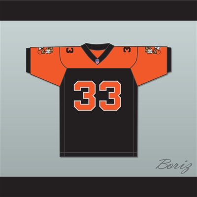Orc Fogteeth 33 Black/Orange Football Jersey with Patches