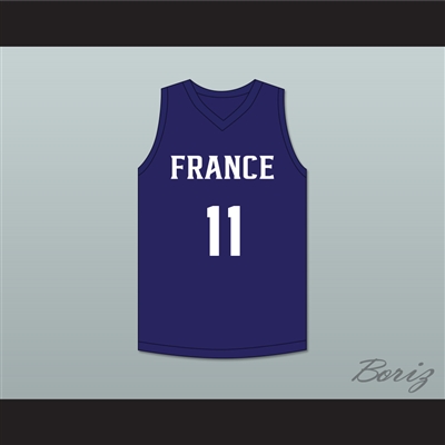 Ousmane Dieng 11 France Navy Blue Basketball Jersey 1
