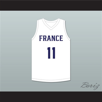 Ousmane Dieng 11 France White Basketball Jersey 1