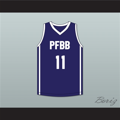 Ousmane Dieng 11 PFBB Pole France BasketBall Navy Blue Basketball Jersey 1