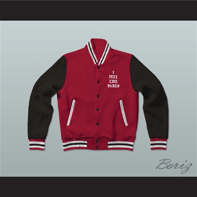 Pablo Escobar I Feel Like Pablo Red/Black/White Varsity Letterman Jacket-Style Sweatshirt