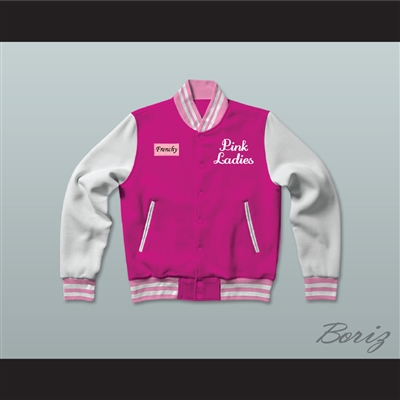 Frenchy Pink Ladies Letterman Jacket-Style Sweatshirt