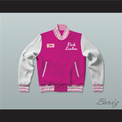 Jan Pink Ladies Letterman Jacket-Style Sweatshirt