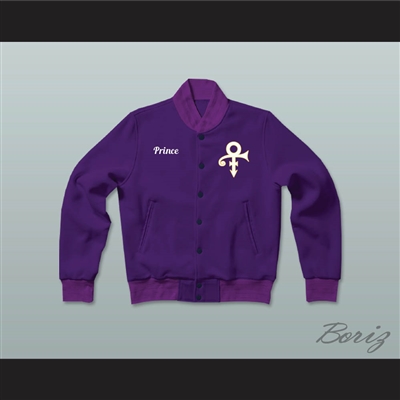 Prince Purple Rain Letterman Jacket-Style Sweatshirt