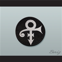 Set of 5 Prince Symbol White/Black Circle Embroidered Patches