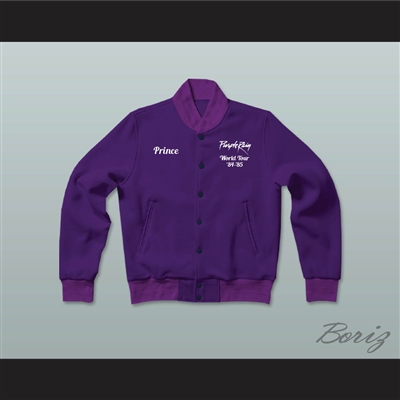 Prince Purple Rain World Tour '84-'85 Letterman Jacket-Style Sweatshirt
