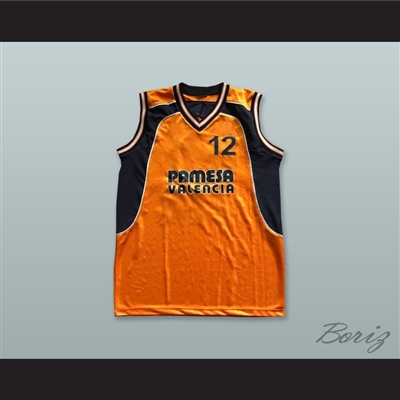 Pat Durham 12 Pamesa Valencia Orange Basketball Jersey