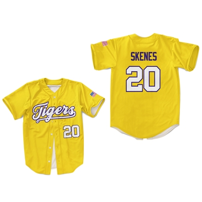 Paul Skenes Baseball Jersey Sewn  Louisiana tigers