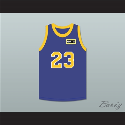 Martin Payne 23 Blue Basketball Jersey with Martin Patch