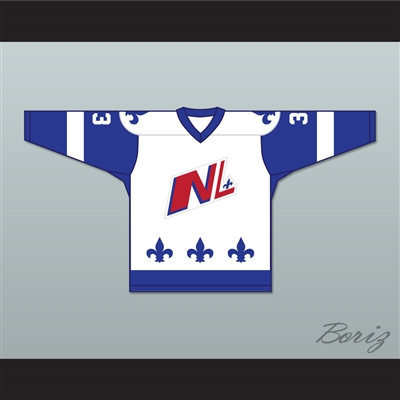 Francois Petel 33 Le National de Quebec White Hockey Jersey- Lance et compte (He Shoots, He Scores)