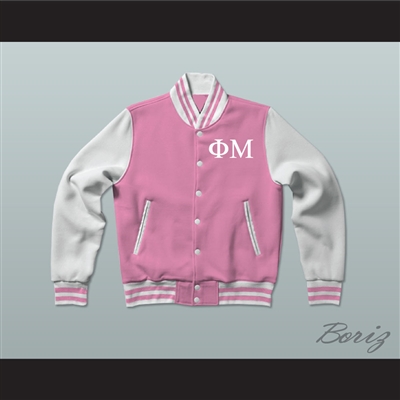 Phi Mu Sorority Varsity Letterman Jacket-Style Sweatshirt