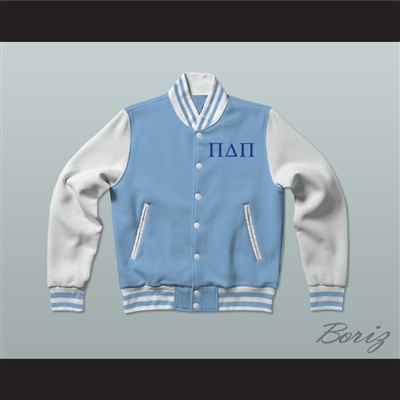 Pi Delta Pi Sorority Varsity Letterman Jacket-Style Sweatshirt