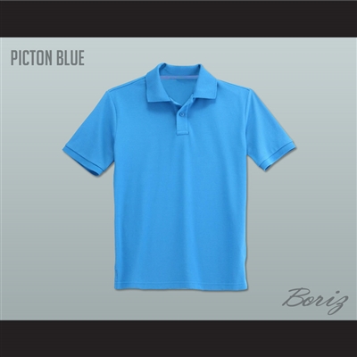 Men's Solid Color Picton Blue Polo Shirt