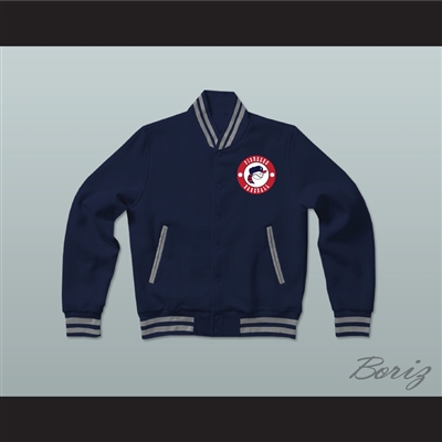 Pioneers Baseball Dark Blue Varsity Letterman Jacket-Style Sweatshirt Hardball Sitcom