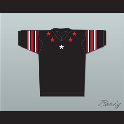 Red Stars White Star Red Stripes Black Football Jersey