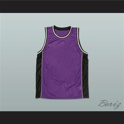 Plain Basketball Jersey Purple-Black-White