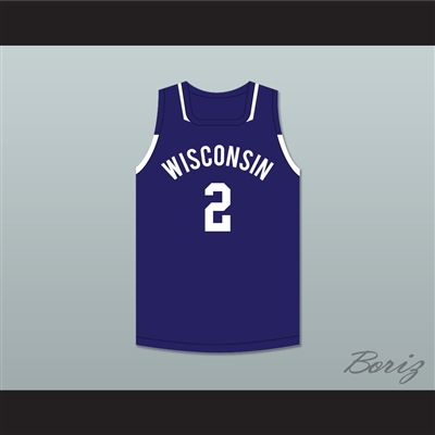 Player 2 Wisconsin Navy Blue Basketball Jersey