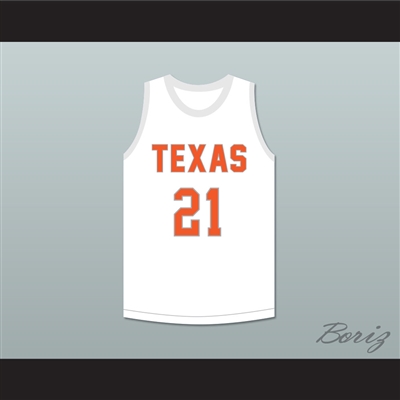 Player 21 Texas D1 Ambassadors AAU White Basketball Jersey 2